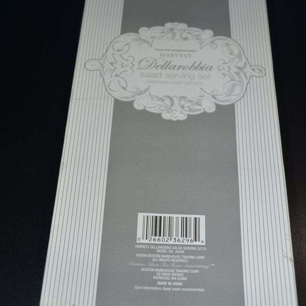 Boston Warehouse Harvest Dellarobbia Salad Serving Set, Stainless Steel, New - Picture 5 of 7